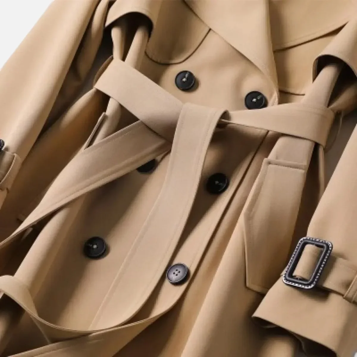 Svea | Klassisk Trenchcoat Dam Med Bälte - Bild 4