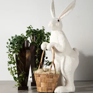 Hare med korg STOR 116 cm