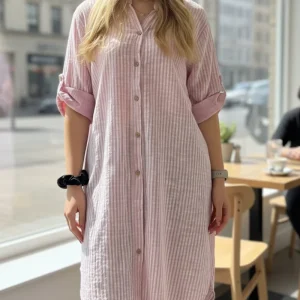 Striped LONGSHIRT rosa