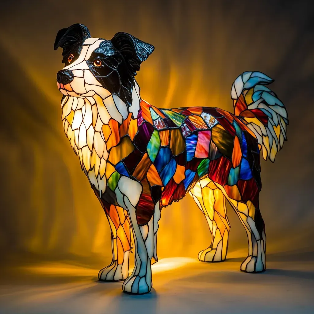 Dekorativ Hundlampa Med Varmvitt LED-Ljus Och Handgjord Design - Bild 6
