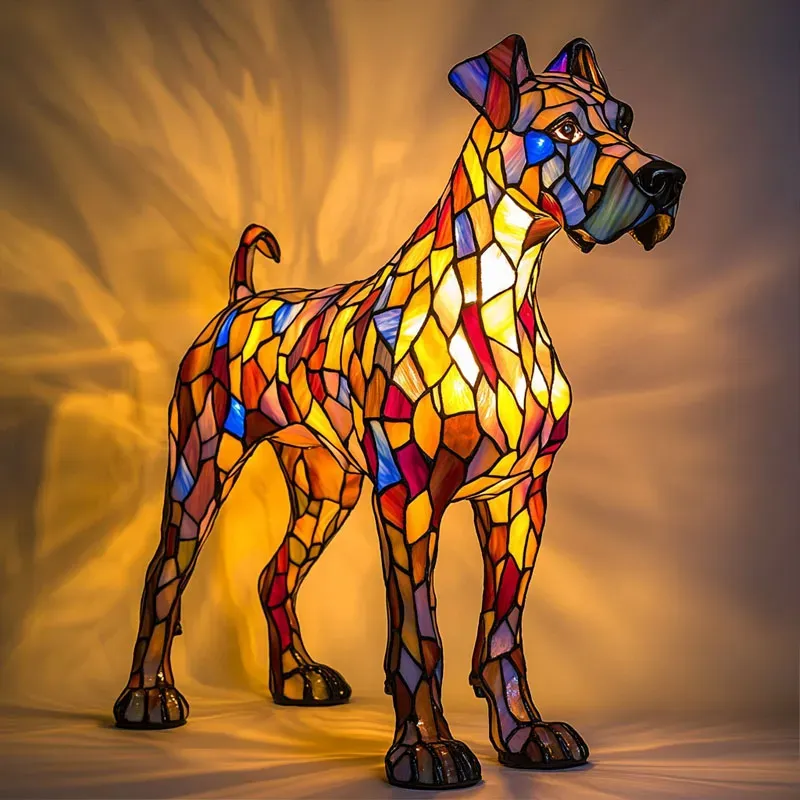 Dekorativ Hundlampa Med Varmvitt LED-Ljus Och Handgjord Design - Bild 8