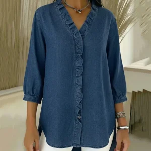 Sylvia | Blus Volang V-Ringad