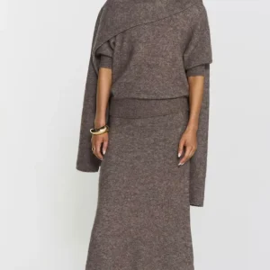 Israa Knitted Skirt dk truffle