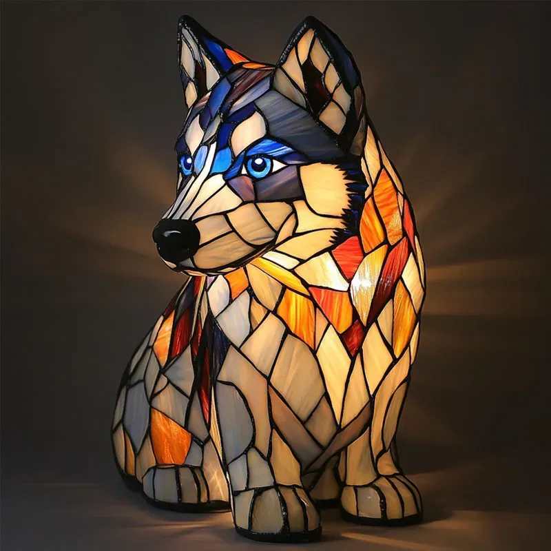Dekorativ Hundlampa Med Varmvitt LED-Ljus Och Handgjord Design - Bild 9