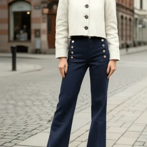 Giudith Jeans Med Knappar Mörkblå