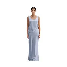 Ahlvar Hana Long Logo Satin Skirt