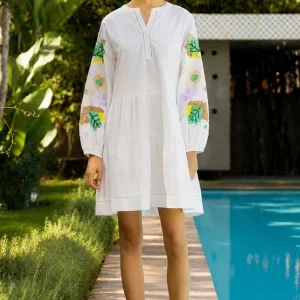 Rose and rose Beech Dress - White