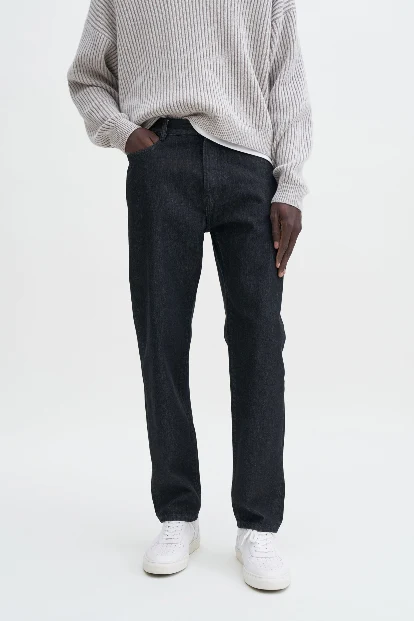 Tapered cropped jeans washed black - Bild 5