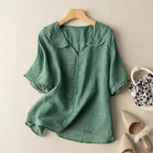 Märta | Blus Dam Vintage Knappar