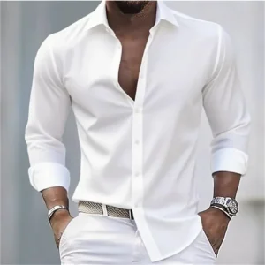 August | Slim Fit-Skjorta Herr Med Lång Ärm